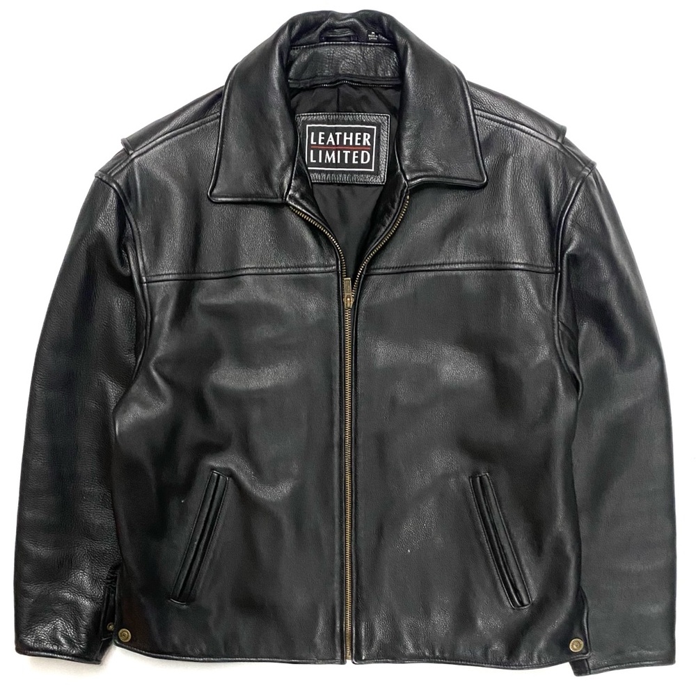 Vintage Leather Limited Mens Black Quilt Lined Heavyweight Leather Bomber Jacket